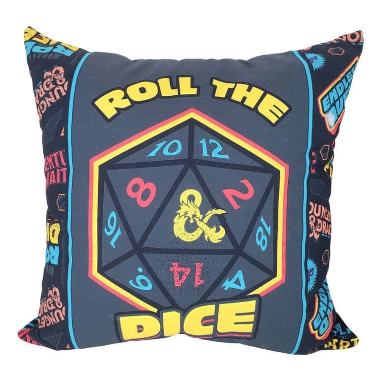 Hasbro Dungeons and Dragons Roll The Dice 18 Inch Throw Pillow