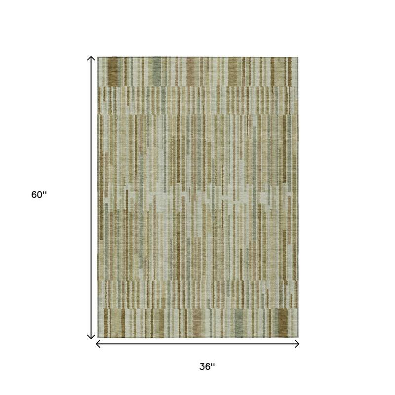 HomeRoots Striped Transitional Rectangle Outdoor Rug