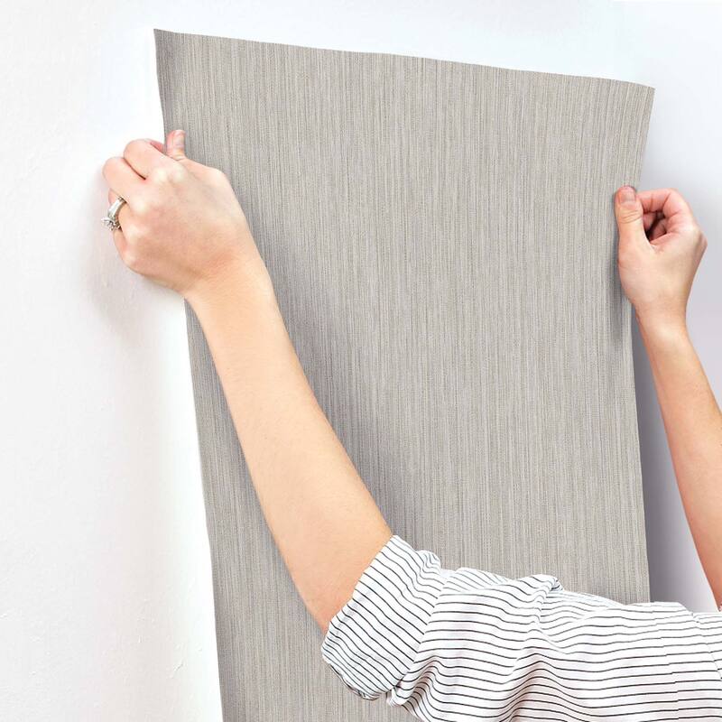 York Wallcoverings Washed Ramie Dove Grey Wallpaper