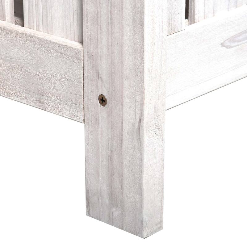 Outsunny Patio Wooden Bench with Storage Box - White