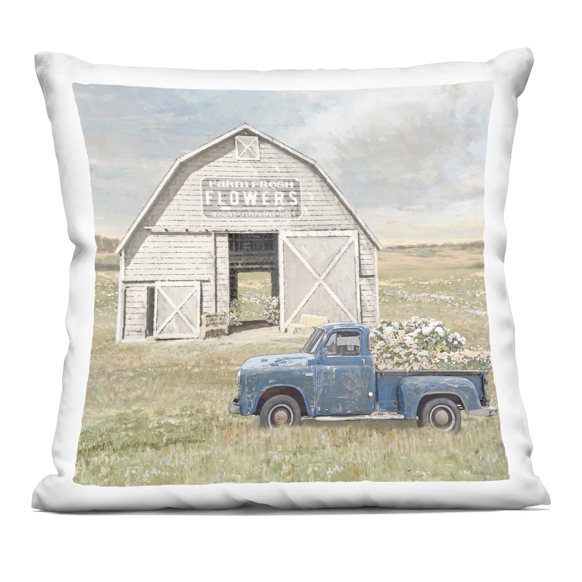 Stupell Rustic Flower Barn Decorative Printed Throw Pillow Design by Amber Sterling