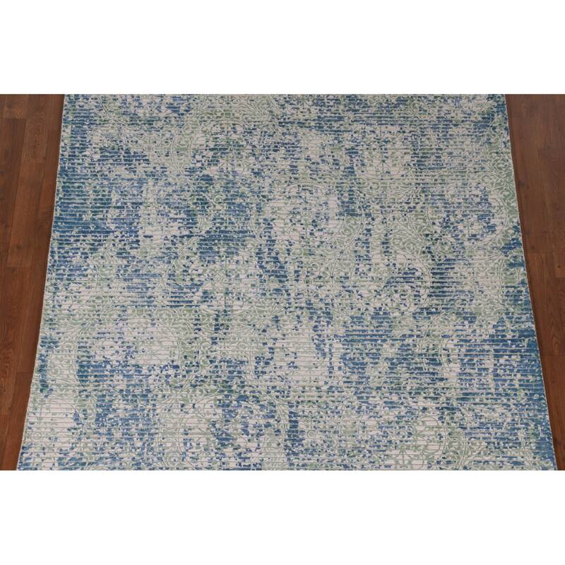 Abstract Area Rug Hand-Knotted Modern Wool Carpet - 5'5"x 7'10"