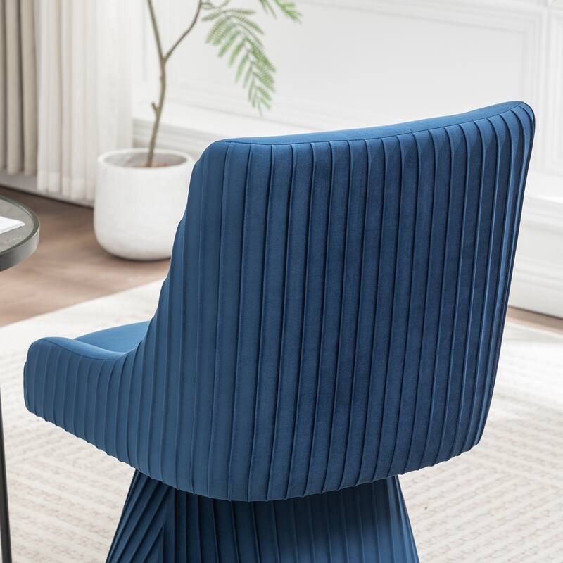 SEYNAR Modern Velvet 360 Degree Swivel Armless Dining chair Set of 2