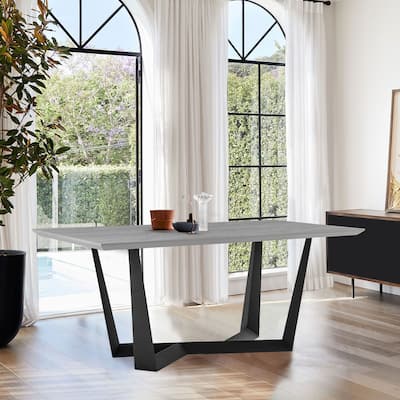 Radford Light or Dark Gray Rectangle 71" Dining Table with Black Base