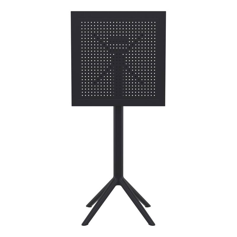 42.5" Black Folding Square Outdoor Patio Bar Table