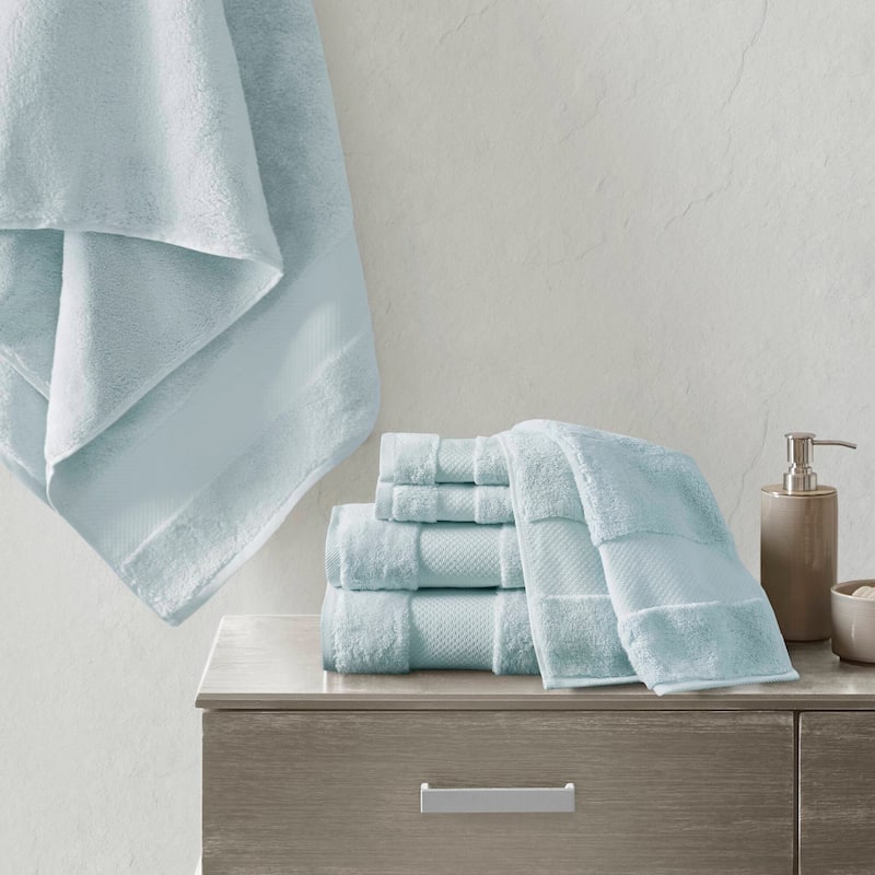 Madison Park Signature Turkish Cotton 6-piece Bath Towel Set - Light Blue