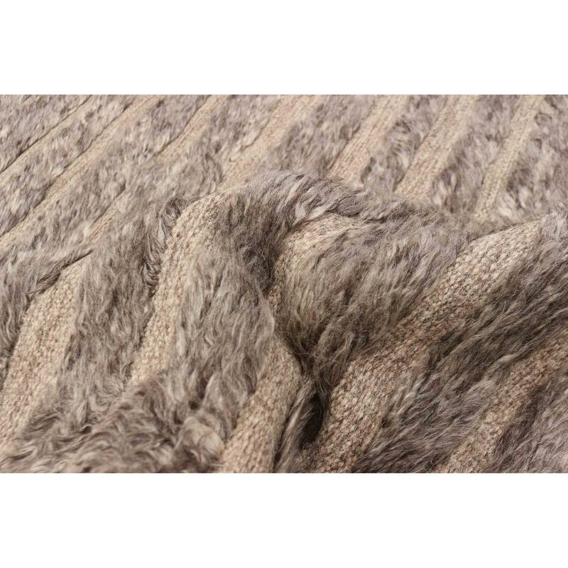 ECARPETGALLERY Hand-knotted Tangier Taupe Wool Rug - 5'2 x 7'6