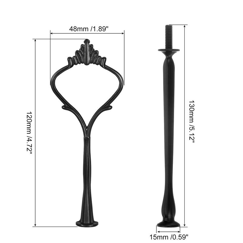 3-Tier Cupcake Stand Hardware Fittings for Cake Stand - Black - 1 Set