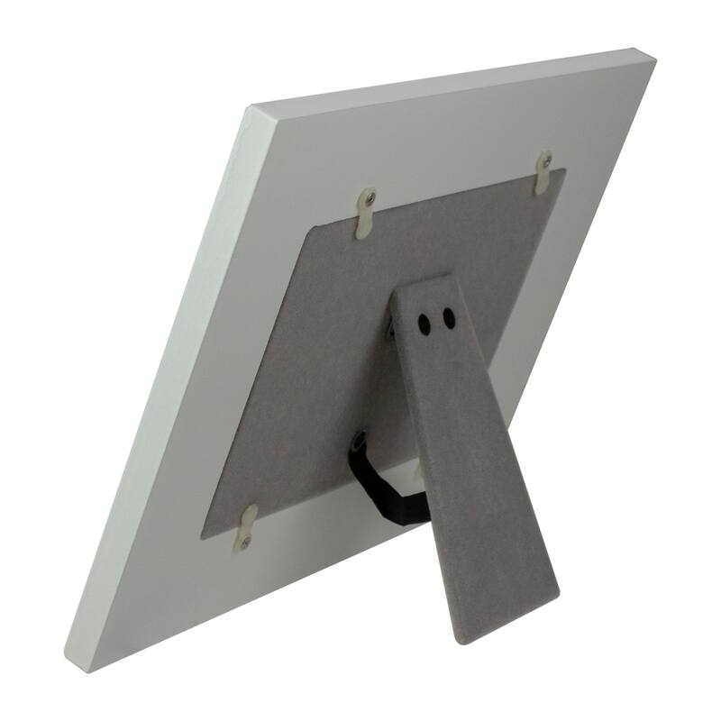 Glass and Wood Picture Frame with Faux Diamond Heart - for a 4" x 6" Photo - White - 4-inchx6-inch