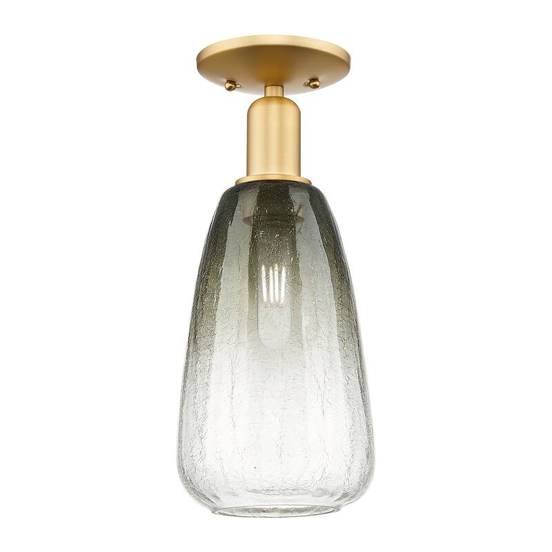 Innovations Lighting Downtown Urban - Brookhaven Almond - 1 Light 6" Semi-Flush Mount Light