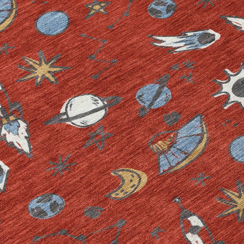 Machine Washable Indoor/ Outdoor Spaceship Chantille Rug