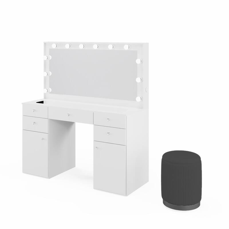 Boahaus Smart Extra-Large Vanity with LED Mirror & Bluetooth Speakers