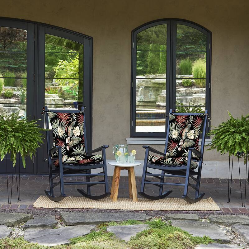 ARDEN Plush Indoor/Outdoor Rocking Chair Cushion Set
