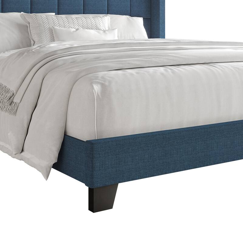 CraftPorch Wingback Linen Upholstered Panel Bed