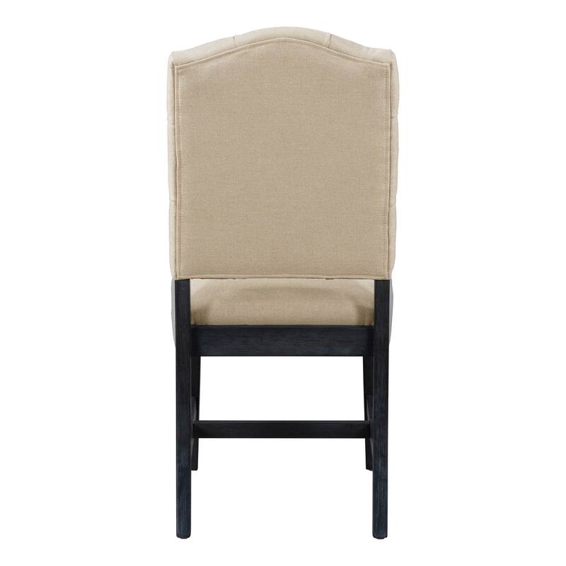 Vintage Style Dining Chair Set, Button Tufted Chairs with Upholstered Seats, for Dining Rooms, Espresso, 4-Piece Set