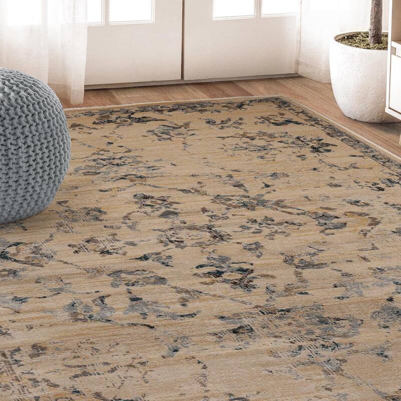 Superior Basilio Distressed Medallion Border Indoor Runner or Area Rug