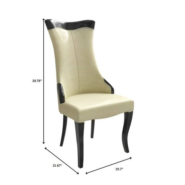 Novara Dining Chair with High-Back Design and Rubberwood Legs Set of 2