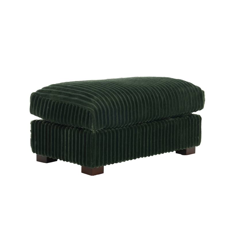 Modern Interior Rectangle Faux Fur Ottoman