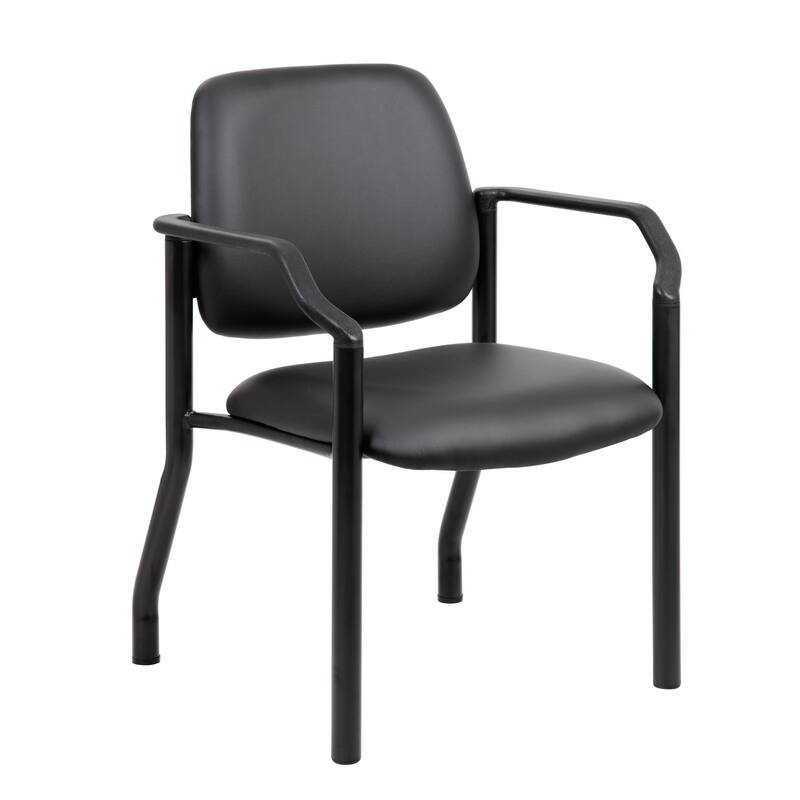 Boss Office Products Big and Tall Antimicrobial Guest Chair - Black Lumbar 300