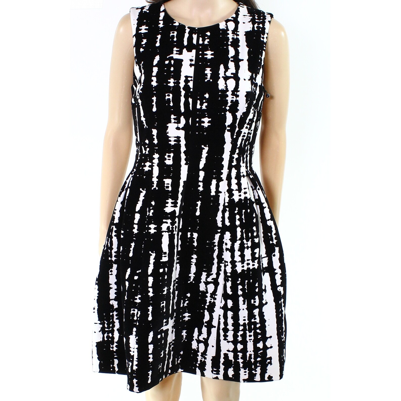 Shop Calvin Klein New Black Womens Size 10 Abstract Print A Line
