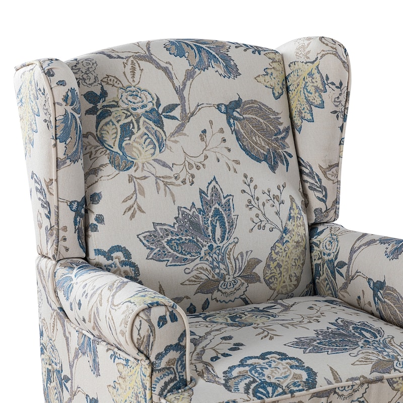 Epimethis Traditional Wingback Armchair with Foam-filled Seat and Turned Legs Set of 2 by HULALA HOME