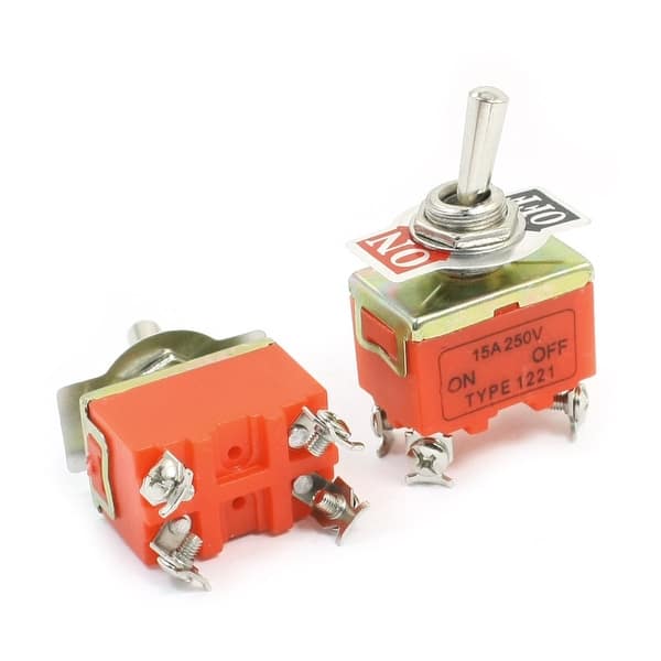 AC 250V 15A DPST ON-OFF 2 Positions Power Toggle Switch E-TEN1221 2pcs ...