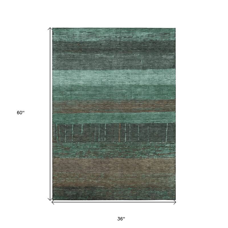 HomeRoots Striped Transitional Rectangle Outdoor Rug