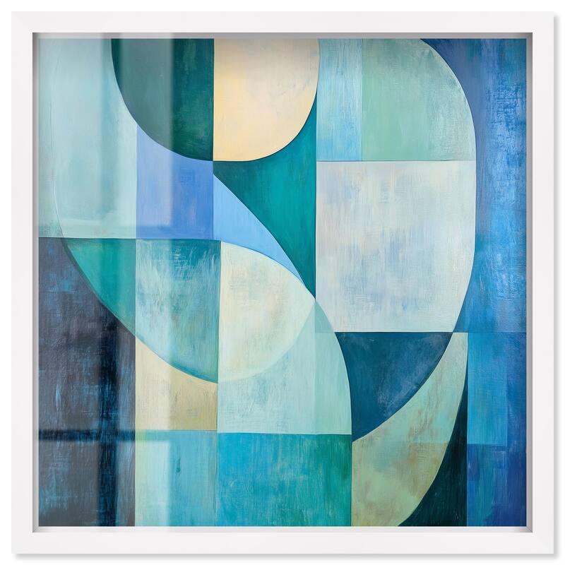 Color Blocks I Shadowbox by Art Remedy - White - 24" x 24"