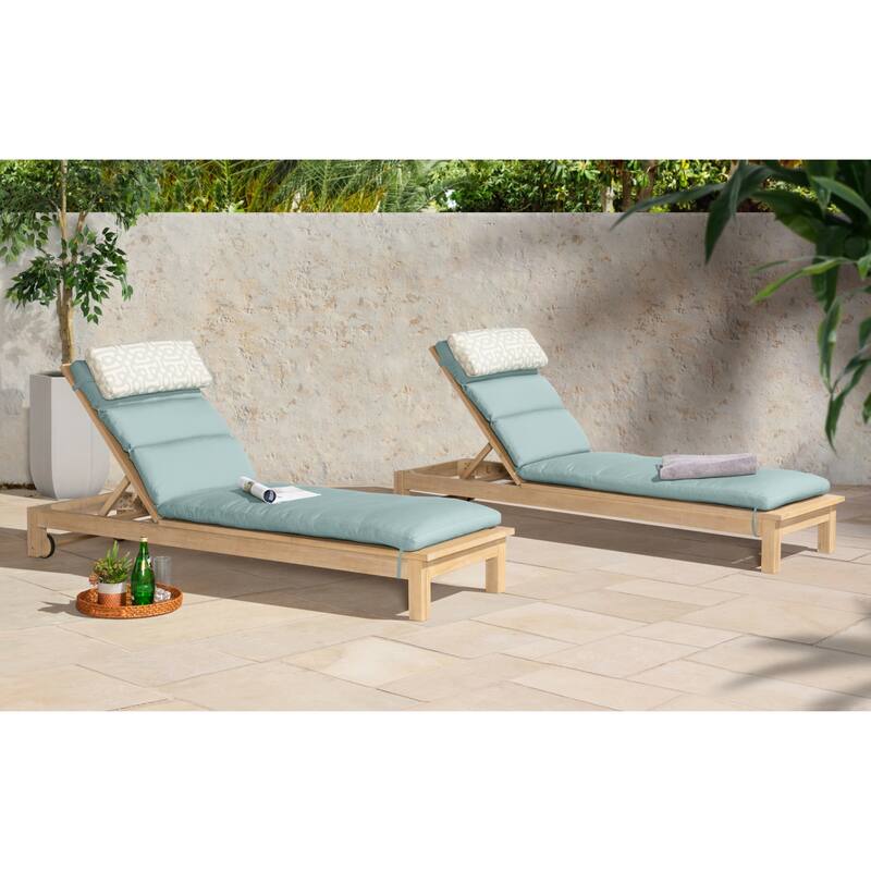 Kooper 2 Piece Sunbrella Outdoor Patio Chaise Lounges With Cushions