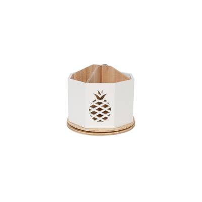 DesignStyles 4 Compartment Spinning Desktop Organizer / Rotating Pen and Pencil Cup and Sorter