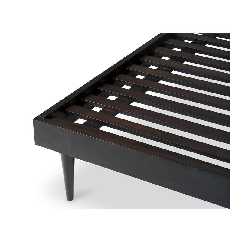 NADAAL STUDIOS Lennon, Queen Bed with Carved Headboard, Walnut