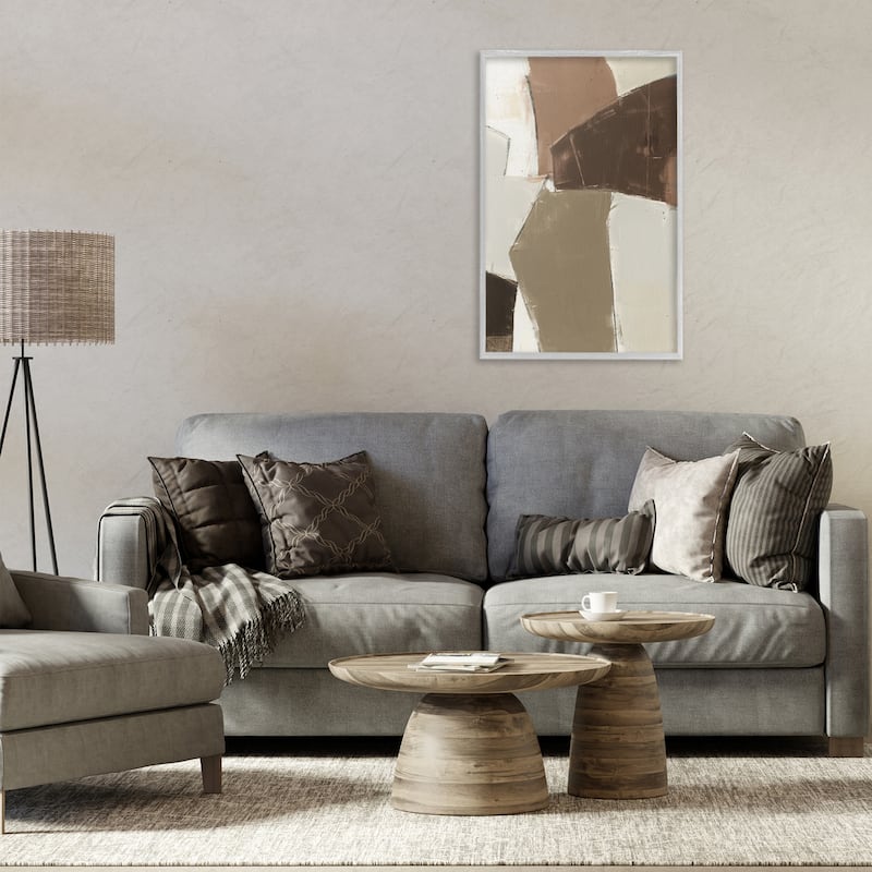 Stupell Contemporary Neutral Earth Tones Framed Giclee Art Design By Kippi Leonard