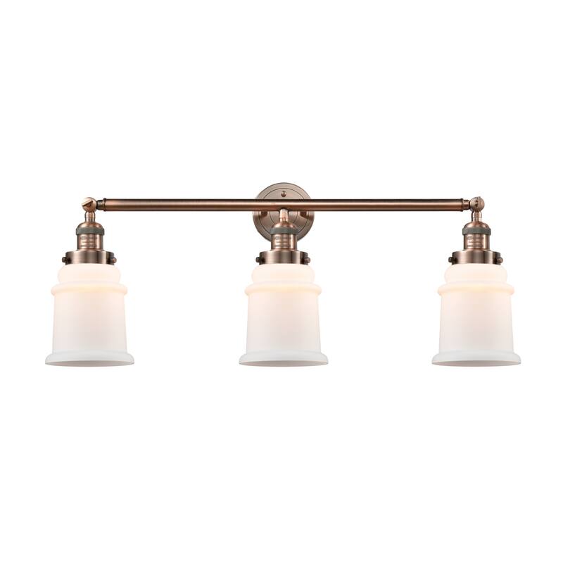 Innovations Lighting Canton 3 Light 30" Wide Bathroom Vanity Light - Antique Copper / Matte White