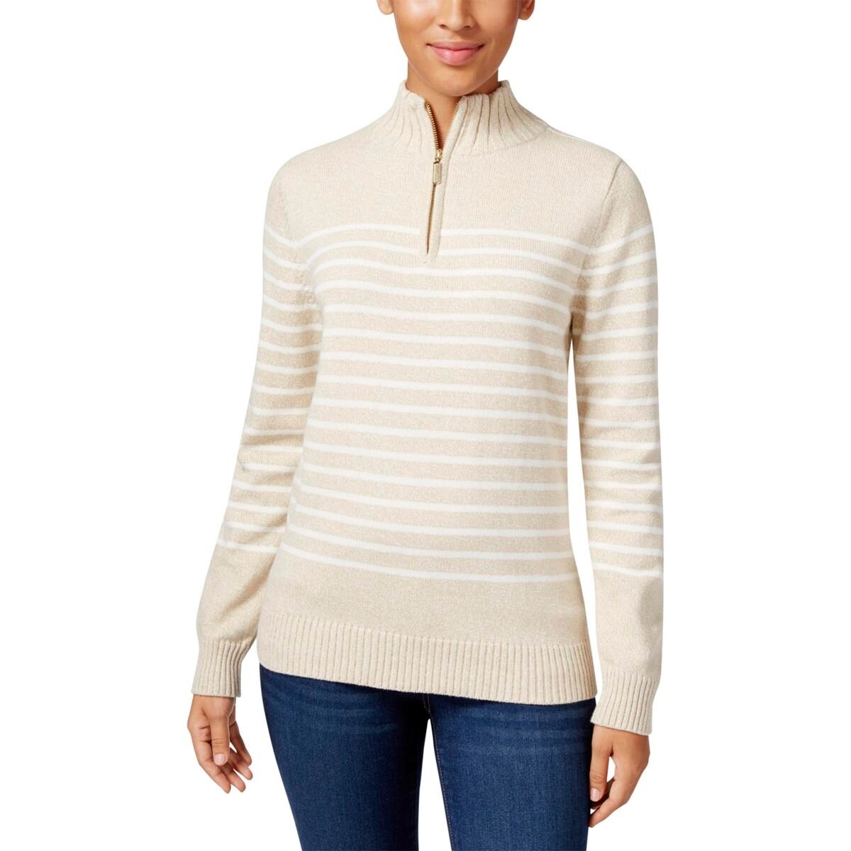 karen scott zip front sweater