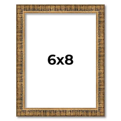 6x8 Frame Gold Solid Wood Picture Frame - Complete Modern Photo Frame