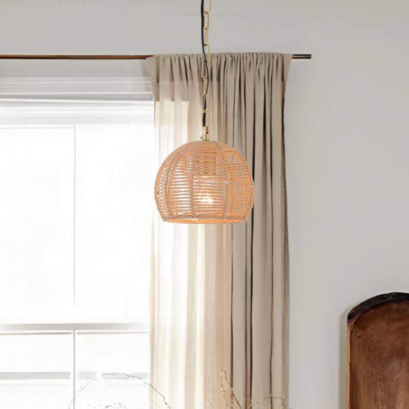 Maxax 1 - Light Single Globe Pendant with Paper Accents - N/A - Gold
