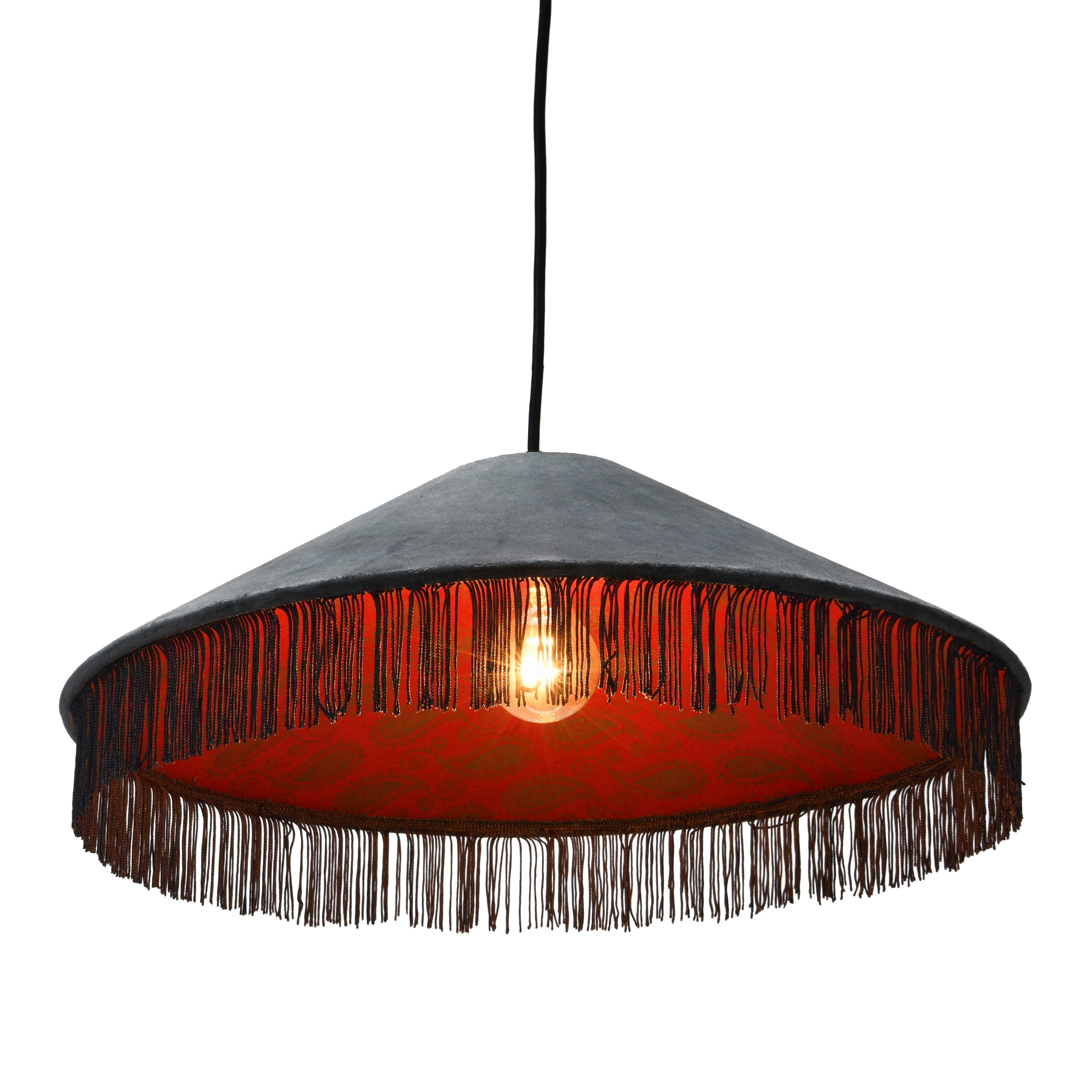 Fringe pendant light top