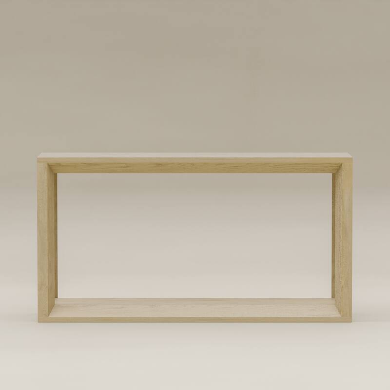 60" Rectangular Solid Wood Veneer Console Table