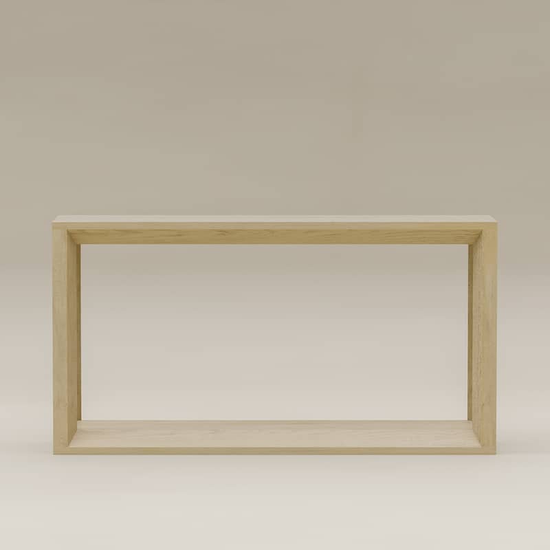 Solid Wood Veneer Console Table, 60 Inch Wide Sofa Table with Ample Storage for Entryway Organization