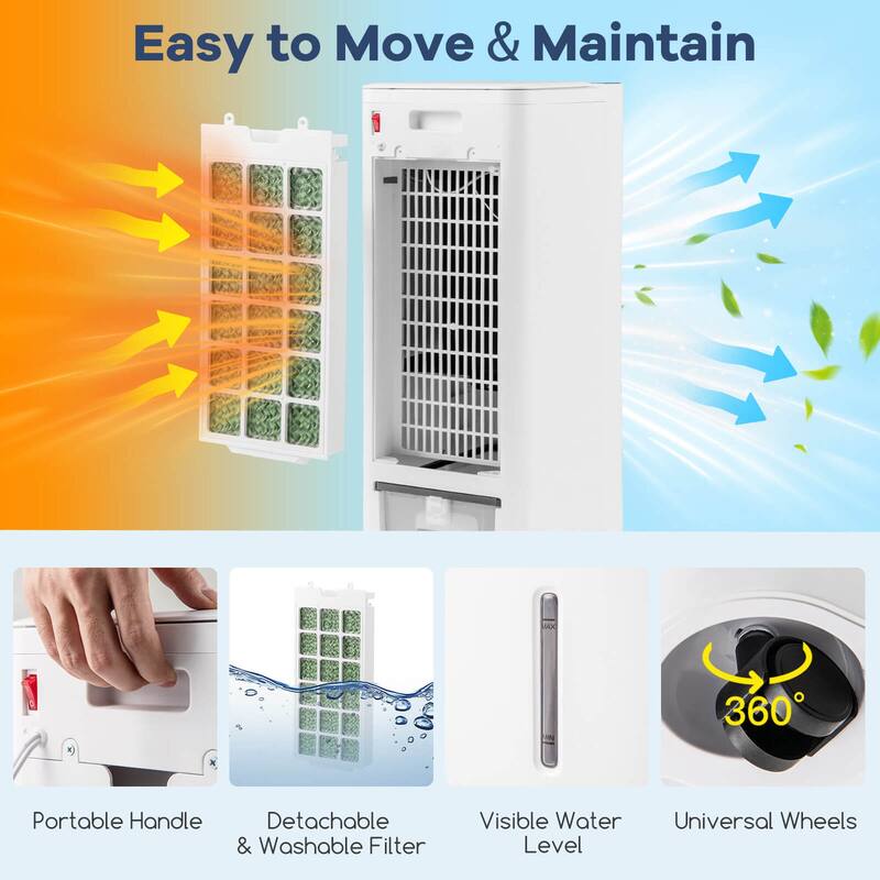 Costway Evaporative Air Cooler/Heater 4-in-1 Windowless Oscillating - See Details