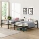 preview thumbnail 8 of 13, Black Twin over Twin Metal Bunk Bed with Safety Guardrails and Two Ladders