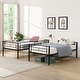 preview thumbnail 8 of 13, Elegant Twin Over Twin Bunk Bed, Metal Structure Bedframe with Safety Guardrails, 2 ladders and Space Saving Design, Black