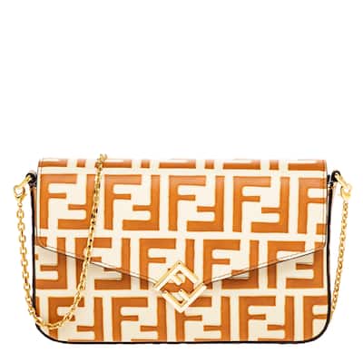 Fendi FF Diamonds Wallet on Chain in Leather