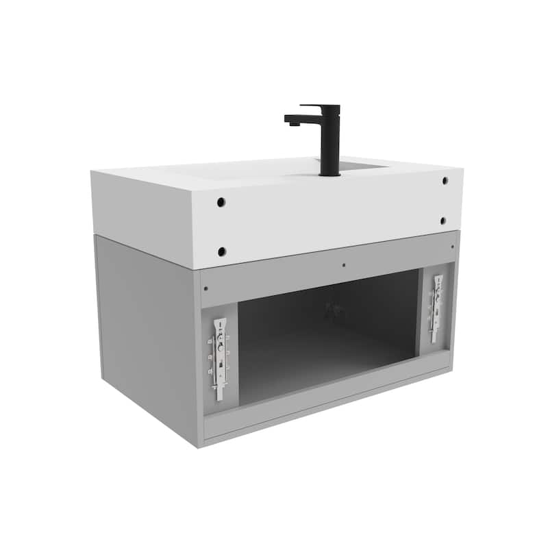 Nile 30-Inch Wall Mounted Bathroom Vanity Set w/ White Top