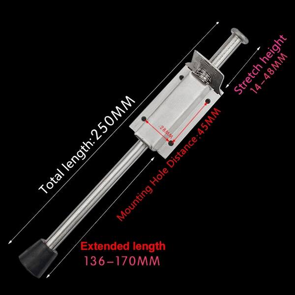 Stainless Steel Brushed Easy-Step Door Stop Spring Loaded Lock 245mm ...