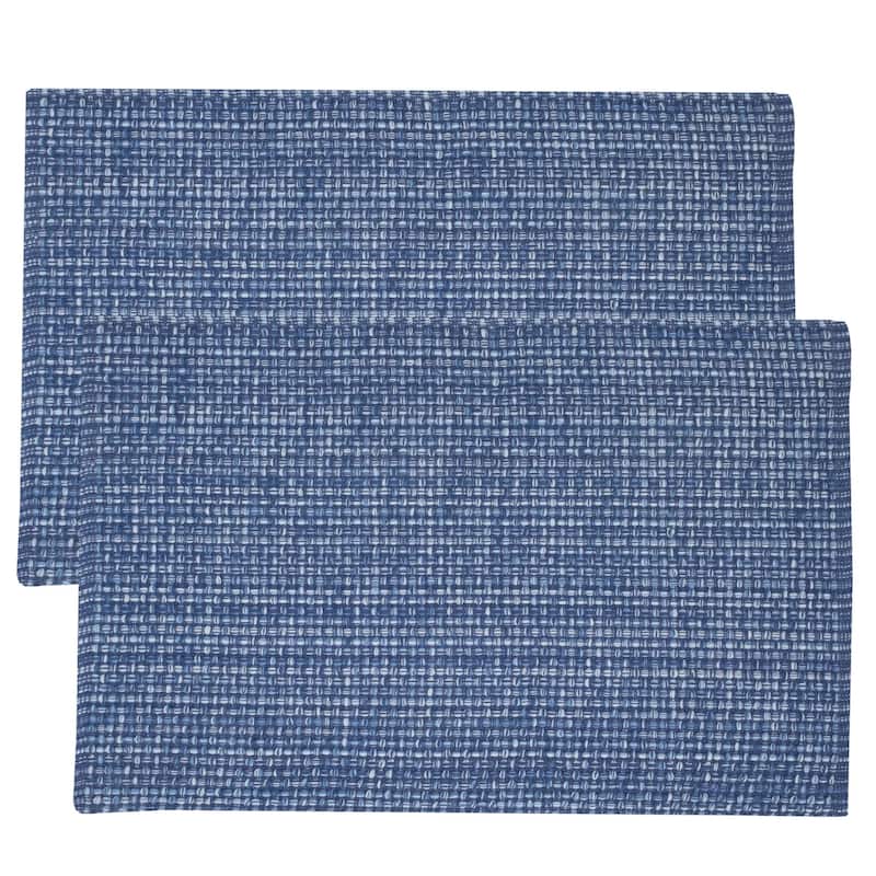 Trends Collection 2-tone Woven Cotton Placemat (13 x 19 in.) - Set of 2 - Dark Blue