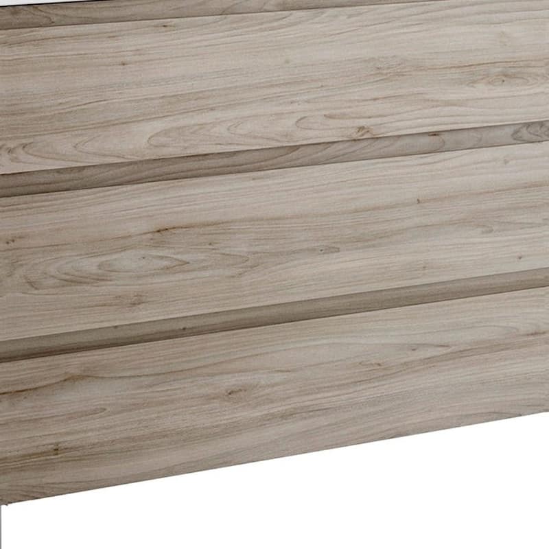 HomeRoots 48" Natural Wood Freestanding Bathroom Vanity With White Sink And Three Drawers - 48.00 in. x 33.12 in. x 17.88 in.