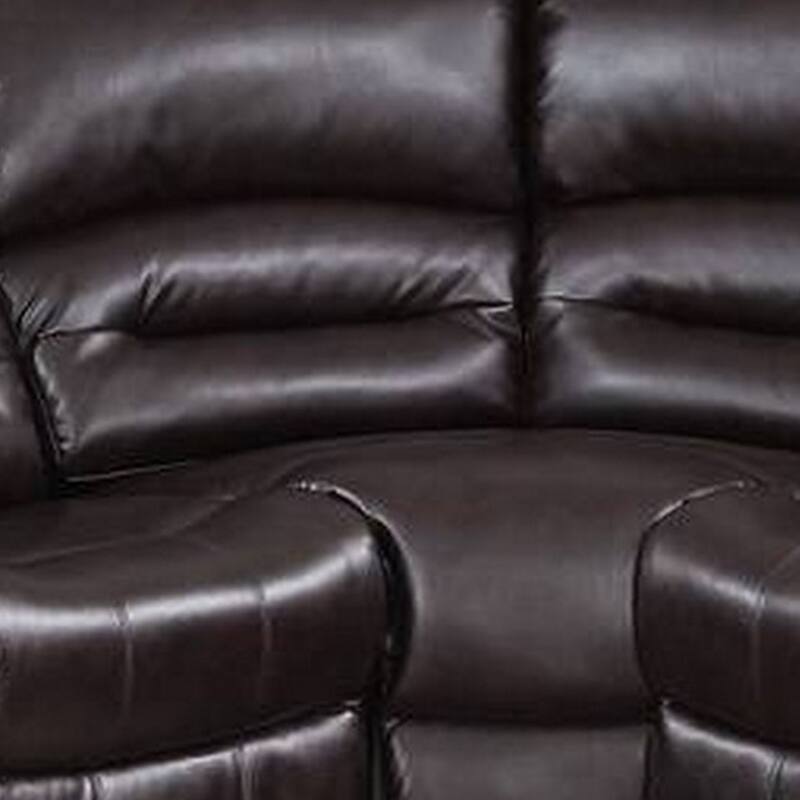 Qox Power Reclining Sectional Sofa Set, USB Port, Bonded Leather, Brown