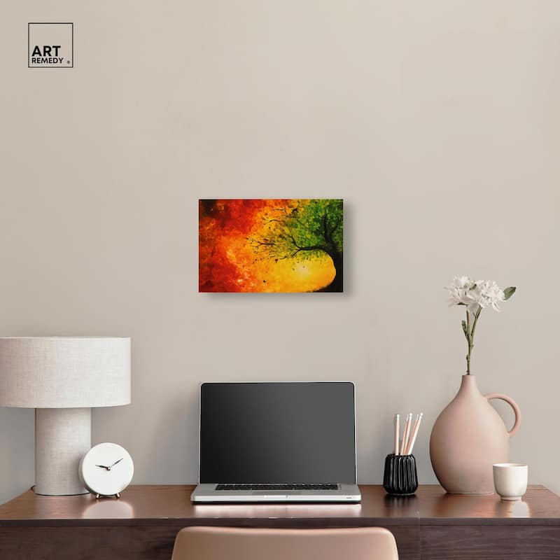 Fire and Ice Tree I Canvas by Art Remedy, Gallery Wrapped