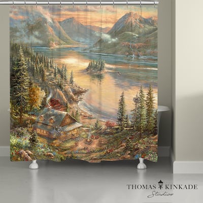 Thomas Kinkade Lakeside Splendor Shower Curtain by Laural Home